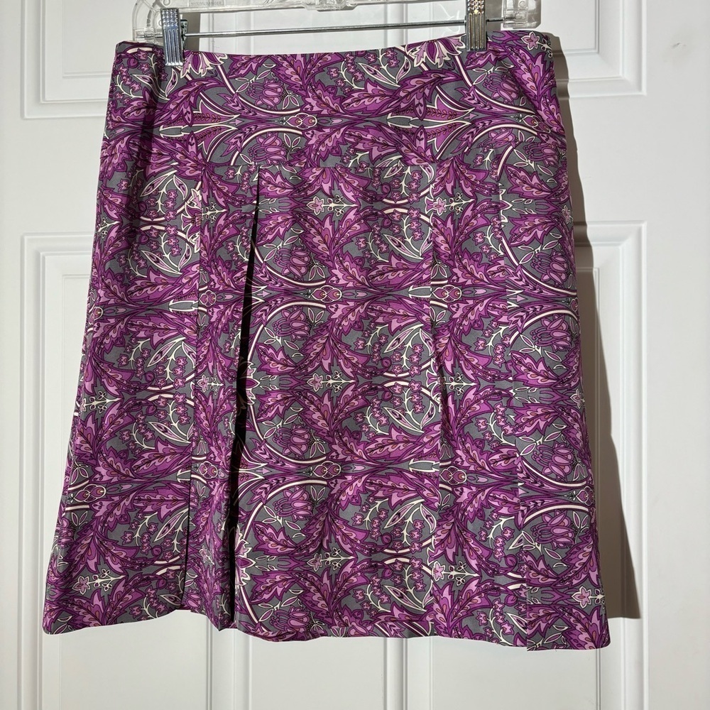 Banana Republic Silk Paisley/Floral Pleated Skirt, Size 8
